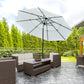 9FT 3 Tiers Patio Umbrella Outdoor Market Umbrella with Crank, Push Button Tilt for Deck, Backyard and Lawn, Cream White