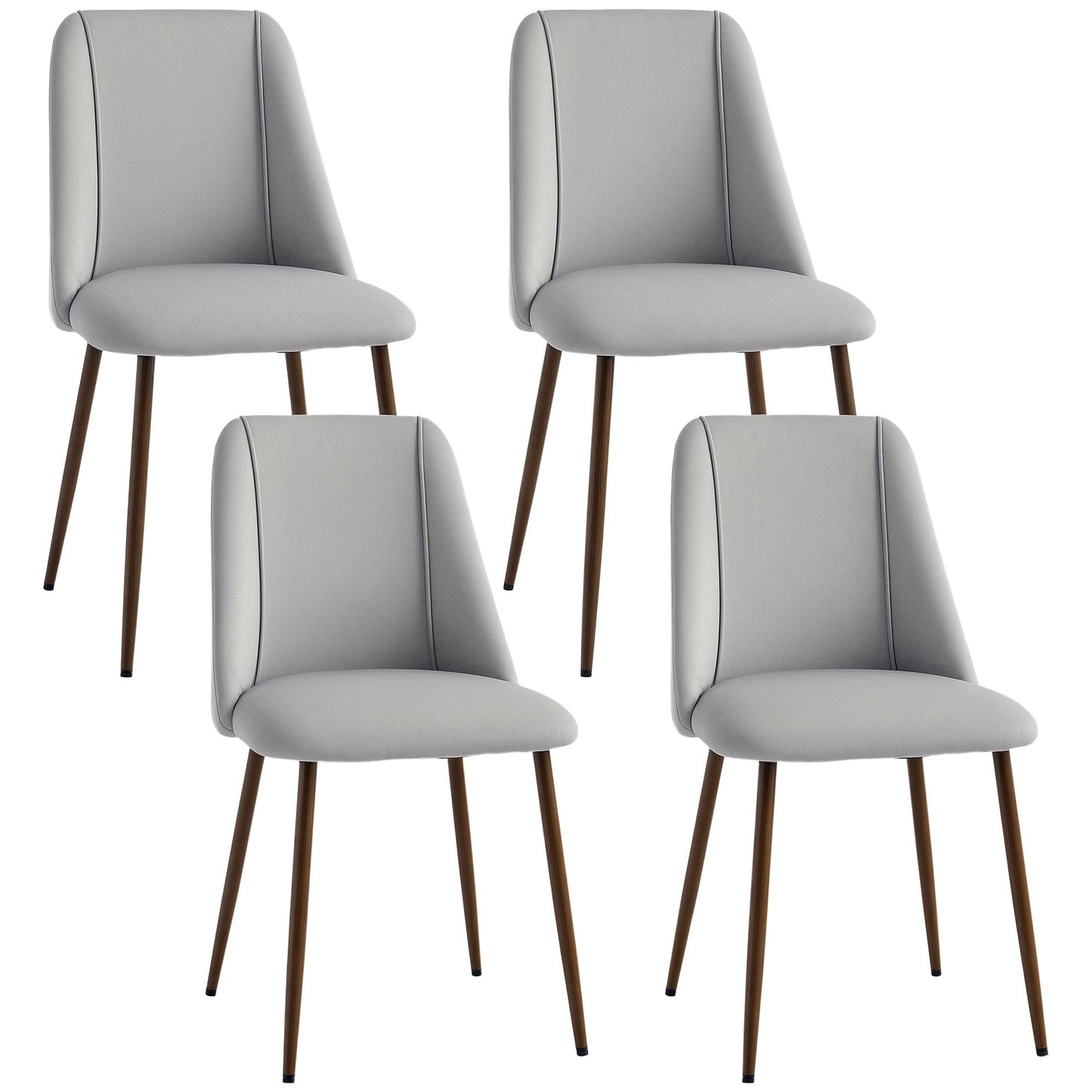 Velvet Dining Chairs Set of 4 - Grey