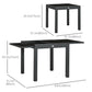 63" Extendable Outdoor Dining Table Patio Table with Aluminum Frame and Tempered Glass Tabletop, Black