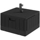 3-in-1 Patio Umbrella Base, Coffee End Table, Flower Box Planter with Wheels Handles, Square Plastic 176lb Stand/110lb Water Fillable Outdoor Garden Umbrella Stand, Black