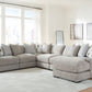 Aslan Court - Sectional With Ottoman Set