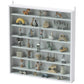 7-Tier Display Cabinet, Shot Glass Display Case, Glass Curio Cabinet with 2 Glass Doors and 6 Adjustable Shelves, White