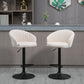Bar Stools Set of 2, Swivel Counter Height Barstools with Back, Footrest, Adjustable Height, Beige