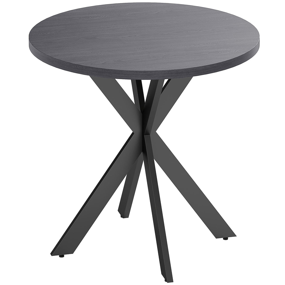 29" Round Dining Table with Steel Legs - Black