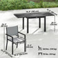 7 Pieces Outdoor Dining Set, Aluminum Patio Table and Chairs Set for 6 with Extendable Tabletop and Stackable Chairs
