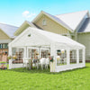 20' x 13' Party Tent, Heavy Duty Gazebo Canopy with Windows, Outdoor Party Wedding Tent with 4 Removable Sidewalls White