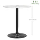 Modern Kitchen Table for 2 People, Round Dining Table with Steel Base for Living Room, Dining Room, White Marble