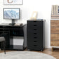 7-drawer Vertical File Cabinet for Home Office, Storage Cabinet with Wheels, 18.7"x15.6"x35.4", Black