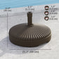 Round Plastic Patio Umbrella Base Parasol Holder Outdoor Umbrella Stand, Filled Up to 62lbs with Stand or 51lbs with Water for Garden, Poolside, Brown