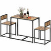 Dining Table Set, Industrial Dining Set for 2, Kitchen Table and Chairs for Small Space, Dining Room Table with Chairs