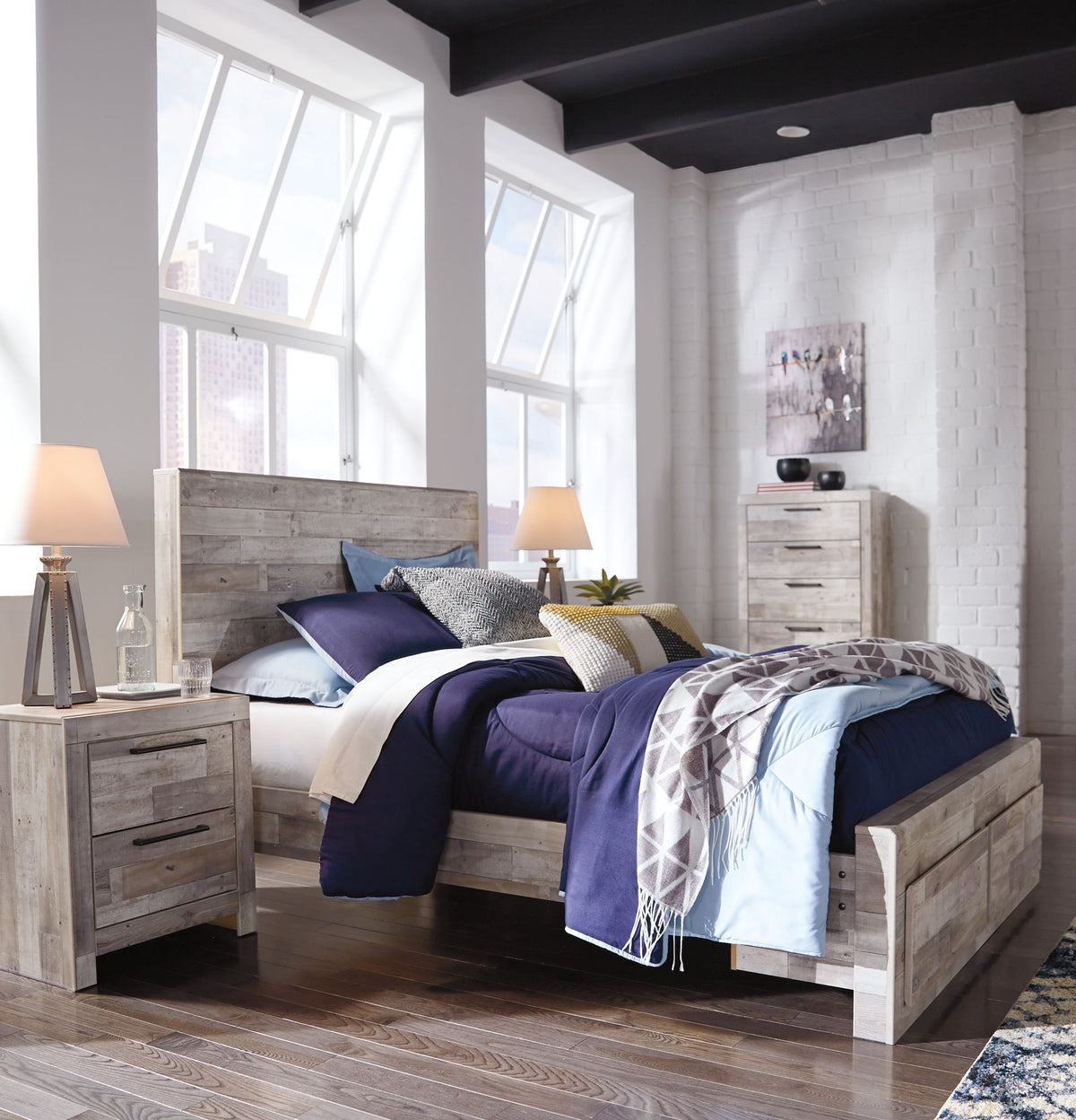 Effie - Full Panel Headboard - Whitewash