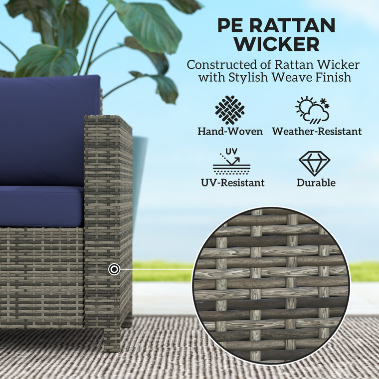 All-Weather Wicker Loveseat Sofa with Cushions