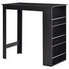 Counter Height Bar Table with 3 Shelves - Black