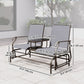 Patio Glider Rocking Chair 2 Person Outdoor Loveseat Rocker Garden Furniture Bench, Grey