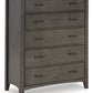 Montillan - Grayish Brown - Five Drawer Chest