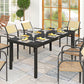 Patio Dining Table for 8, Rectangular Aluminum Outdoor Table for Garden Lawn Backyard, Black