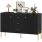 Modern Sideboard with 3 Soft-Close Drawers - Black