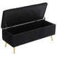43" Storage Ottoman Bench with Padded Seat - Black