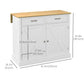 Rolling Kitchen Island with Drop Leaf and Drawers - White