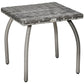 18" Rattan Coffee Table Outdoor Side Table Patio Wicker Furniture, Small Square with All-Weather PE for Garden, Balcony, Backyard, Poolside, Grey