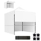 10' x 10' Pop Up Canopy Tent with Awning and Sidewalls, Instant Sun Shelter with Wheeled Bag and Sand Bags