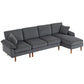 L-Shaped Sectional Sofa with Reversible Chaise - Dark Grey
