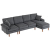 L-Shaped Sectional Sofa with Reversible Chaise - Dark Grey