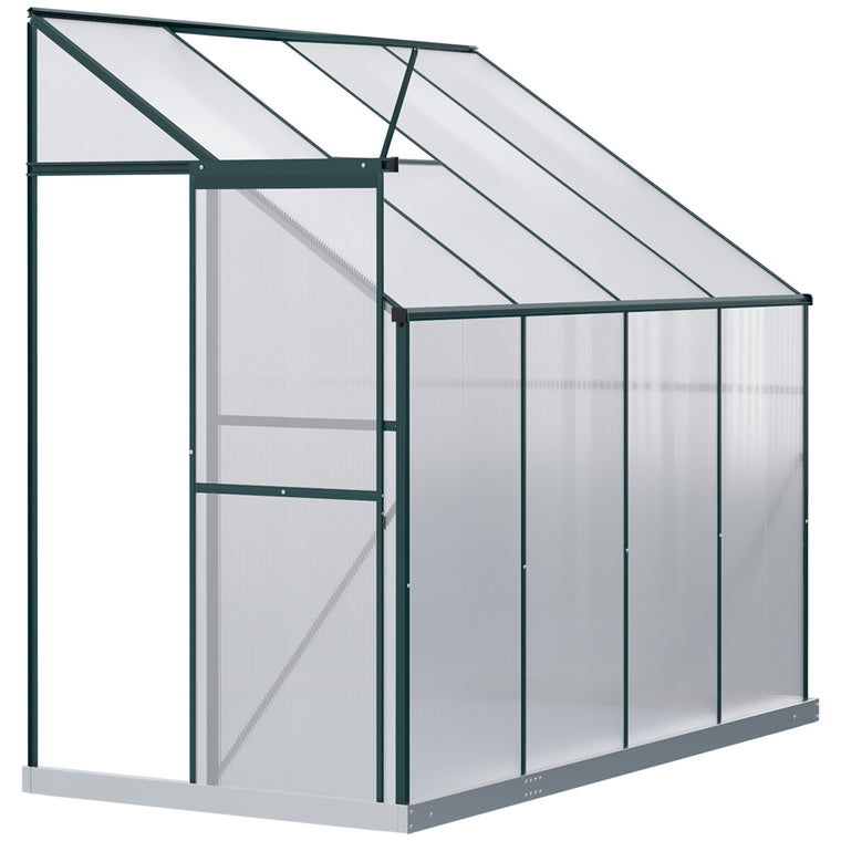 8' x 4' x 7' Silver Aluminum Greenhouse with Roof Vent