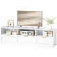 TV Stand with 3 Cabinets for TVs up to 85" - White