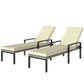 Chaise Lounge Chairs Outdoor, Set of 2 Wicker Patio Lounge Chairs with 5-Level Adjustable Backrest, Cushion