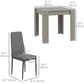 Dining Table Set for 2, Square Kitchen Table and Chairs, Dining Room Table and PU Leather Upholstered Chairs, Grey