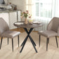 31.5" Industrial Round Dining Table - Distressed Dark Brown