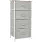 4-Drawer Linen Dresser Tower with Metal Frame - White