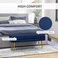 39" Storage Ottoman, Velvet End of Bed Bench with Steel Legs, Foot Stool with Storage for Bedroom, Living Room
