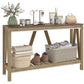 52" Console Table with Storage Shelf - Oak