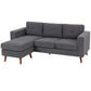 L-Shaped Sectional Sofa with Reversible Chaise - Dark Grey
