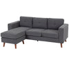 L-Shaped Sectional Sofa with Reversible Chaise - Dark Grey