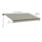 13' x 10' Retractable Awning, UV 30+ Resistant Sunshade Shelter with Adjustable Angle from 45-85°, Light Grey
