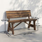 Wooden Garden Bench for Outdoor, 2-person Patio Bench, Loveseat Furniture, Carbonized