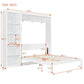 Queen Size Murphy Wall Bed with Reversible Shelf and Flexible Slat, Fold-Away Cabinet with 5-Tier Storage, 94'' L x 82'' W x 88.5'' H, White