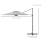 10 FT Cantilever Umbrella, Aluminum Hanging Offset Umbrella with 360°Rotation, Crank, Tilt, Cross Base, Grey