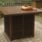 Paradise Trail - Square Bar Table w/Fire Pit - Medium Brown