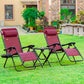 Zero Gravity Chair Set of 2 Patio Chair with Side Table Cupholders and Pillows for Pool, Backyard, Lawn, Beach, Red