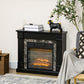Electric Fireplace Mantel Wood Surround, Freestanding Fireplace Heater with Realistic Flame, Adjustable Temperature, Timer, Overheating Protection, and Remote Control, Black