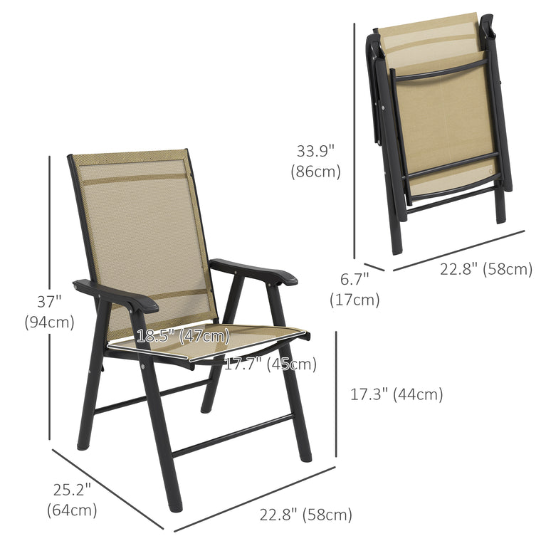 4-Piece Folding Chair Set with Armrests