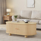 Wood Oval Coffee Table with Space-Saving Design, Stylish Center Table with Hidden Compartment, 39.5" L x 19.5" W x 15.5" H, Wood