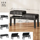 Piano Bench with Storage, Height Adjustable Piano Stool, PU Leather Tufted Keyboard Seat, Black