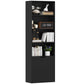 4-Tier Open Bookshelf with Doors Modern Home Office Bookcase Storage Cabinet for Living Room Bathroom Study, Black