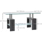 2-Tier Glass Coffee Table with Storage - Grey