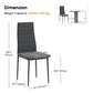 Modern Dining Chairs, Set of 4, High Back PU leather Upholstery and Metal Legs for the Living Room, Kitchen, Home Office, Grey
